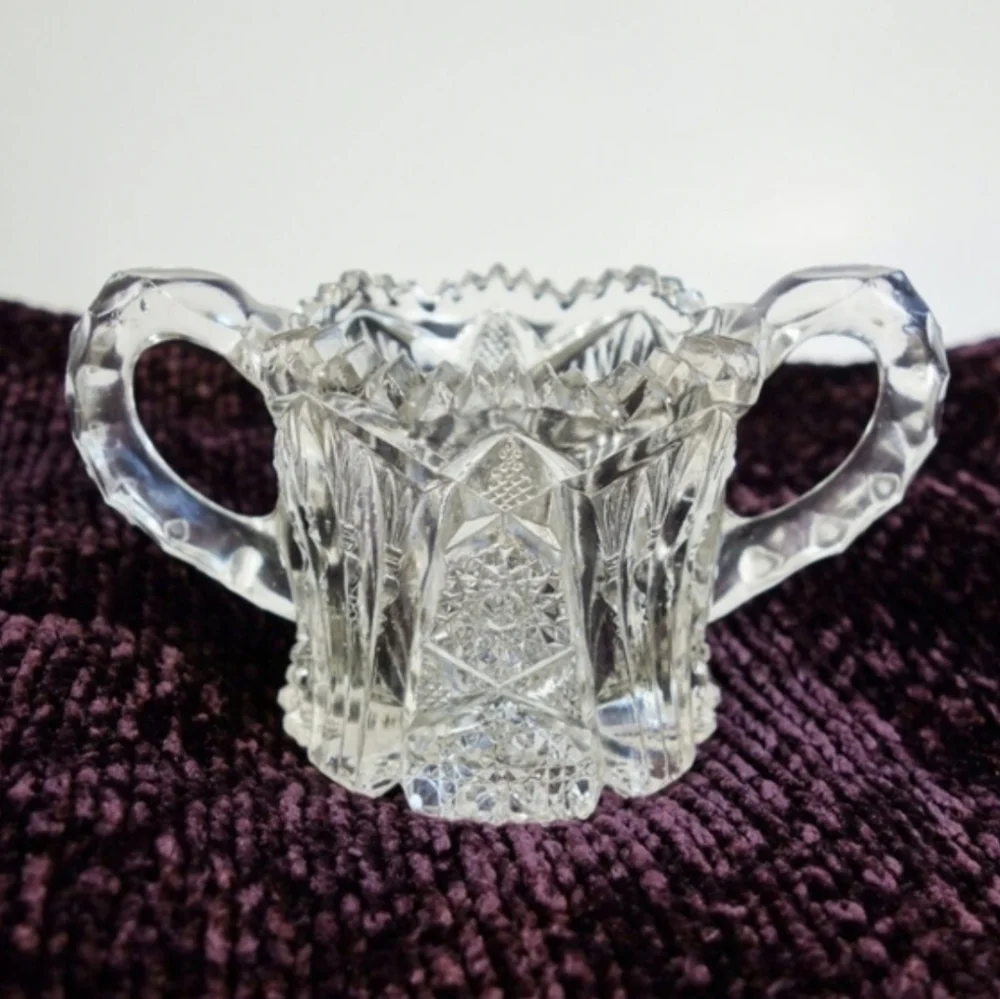 (ANTIQUE) Imperial Pressed Glass OPEN SUGAR BOWL
